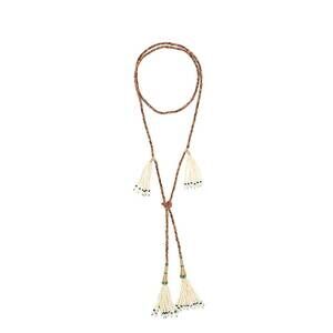 NEW MONOKI women's double tie necklace in orange